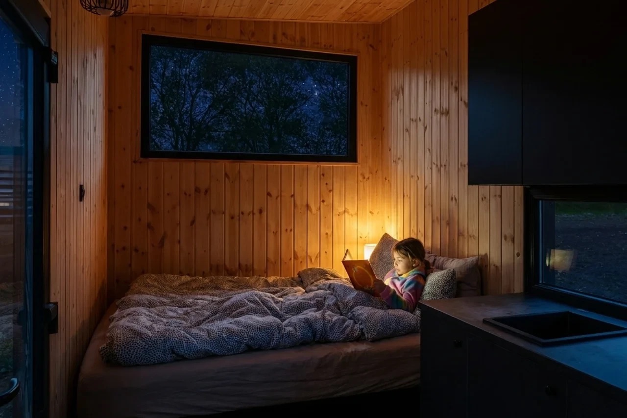 Casă tiny pe roți micro.haus în natură
